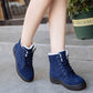 Winter New Women Snow Boots Flat With Large Size Casual Cotton Shoes Trend Women Vulcanized Shoes Artificial Plush