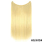 22 inches Invisible Wire No Clips in Hair Extensions Secret Fish Line Hairpieces Silky Straight Synthetic
