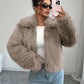 Elegant Elegant Style All-match Fluff Long-sleeved Overcoat Coat For Women