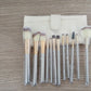 White & Champagne Makeup Brushes Set