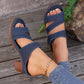 Square-heeled Peep-toe Slides Shoes Summer Casual Chunky Heel Sandals Solid Color Slippers