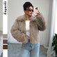 Elegant Elegant Style All-match Fluff Long-sleeved Overcoat Coat For Women