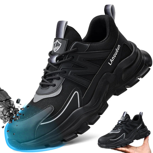 Steel Toe Shoes for Men Women Work Shoes Sneakers Comfortable Lightweight Safety Shoes Puncture Proof Slip Resistant Work Utility Shoes