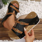 Ins Buckle Wedges Sandals Summer Fish Mouth Thick High Heel Slides Slippers Outdoor Fashion Beach Roman Shoes For Women